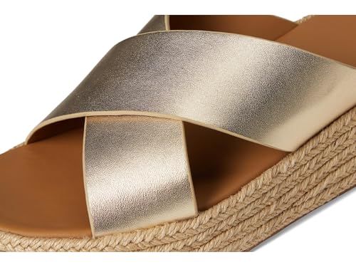 Image of FitFlop womens F-mode Espadrille Leather Flatform Cross Slides