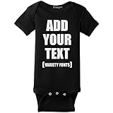 Custom Baby Bodysuits Add Your Text for Baby Girl & Boy Personalized Bodysuit Black