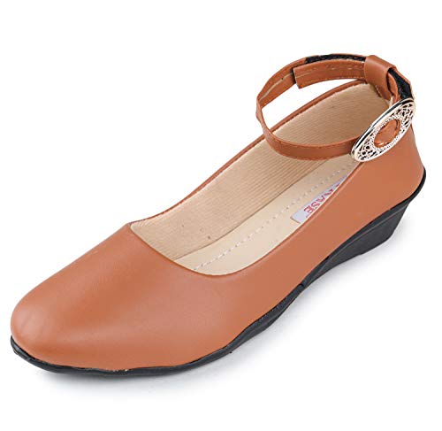 Image of TRASE Women's Ballet Flats | Faux Leather, Trendy, Wedge Bellies for Girls | Casual & Formal Wear