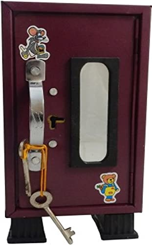 Mikha Piggy Bank Steel Locker, Gullak, Coin Box, Tijori for Kids 3 Compartments with Mirror Money Saving Collecting ATM, Home Decor Showpiece Cute with 2 Keys, Multicolor, Small Size (22 x 11 cms)