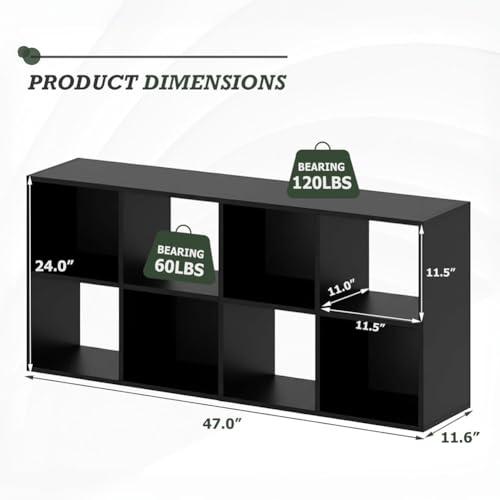 8-Cube-Storage-Organizer-Shelf-Open-Cube-Bookshelf-Reversible-Bookcase-Sturdy-Modern-Storage-for-Home-Office-Bedroom-Living-Room-Deep-Black