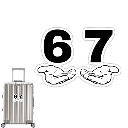 Six Seven Pegatinas, Impermeables, 14x10 Cm, Pegatinas Resistentes A Los Rayos UV, Calcomanías Con Formas De Números, Adhesivo Fuerte, Para Coches, Niños, Familiares, Amigos, Uso En Interiores Y Exter