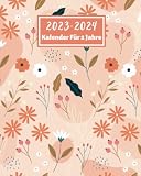 Kalender Für 2 Jahre 2023-2024: A4 Jahreskalender Großformat 24 Monate von Januar 2023 bis Dezember 2024| 1 Woche auf 2 Seiten, 2023 Täglich und monatlich, Tageskalender | Modernes Cover Design