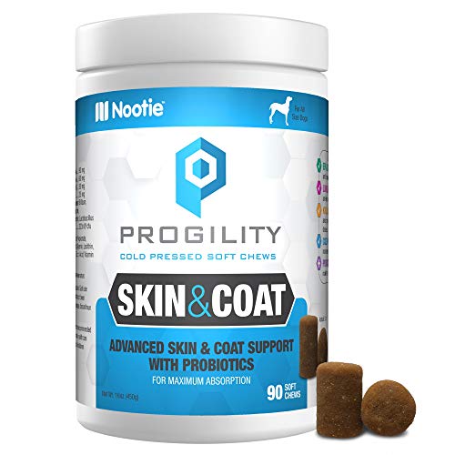 Nootie Progility Advanced Skin & Coat Chews For Dogs - Supports Healthy Skin And Coat To Relieve Itchy Skin And Excessive Shedding With Krill Oil - For All Dog Sizes - 90 Ct #TOP13