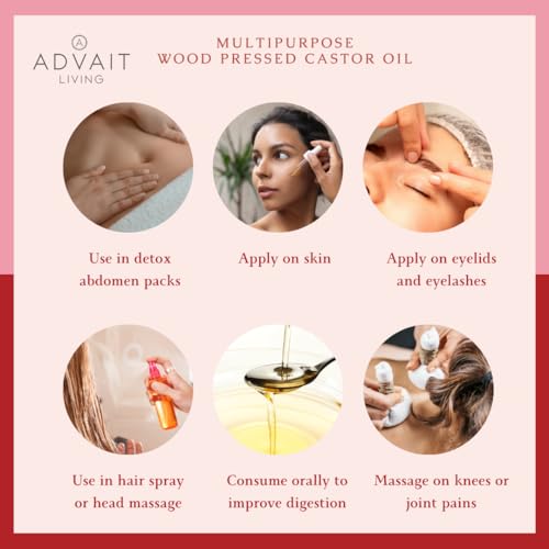 Image of Cold Pressed Castor Oil for Multipurpose Use - Thick and Smooth Consistency - Securely Packaged for Storage - Suitable for Various Applications 100 ML (PACK OF 2)