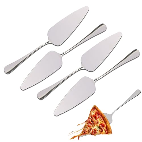 Hawpasy Juego de 4 Servidores de Tartas de 23 cm, Paleta para Servir Pasteles y Pizza, Paleta de Repostería de Acero Inoxidable, Apta para Lavavajillas, Ideal para Lasaña y Postres