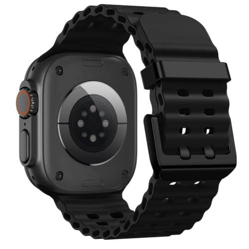 [Maledan]アップルウォッチ用 バンド シリコン スポーツ オーシャン 肌馴染む メンズ 交換用ウォーター バンド 42mm 44mm 45mm 46mm 49mm iWatch専用 SE3/2/1 Ultra3/2/1 Series 9/8/7/6/5/4/3/2/1対応