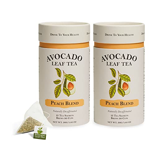 Avocado Leaf Tea Peach Tea - 2 Pack– Naturally Caffeine-Free, Healthy Herbal Tea | Immune Support & Booster | Cold Brew Or Hot Tea - 30 Tea Bags | 60 Servings (Sugar-Free, Vegan, Gluten Free, And Non-Gmo) #TOP1