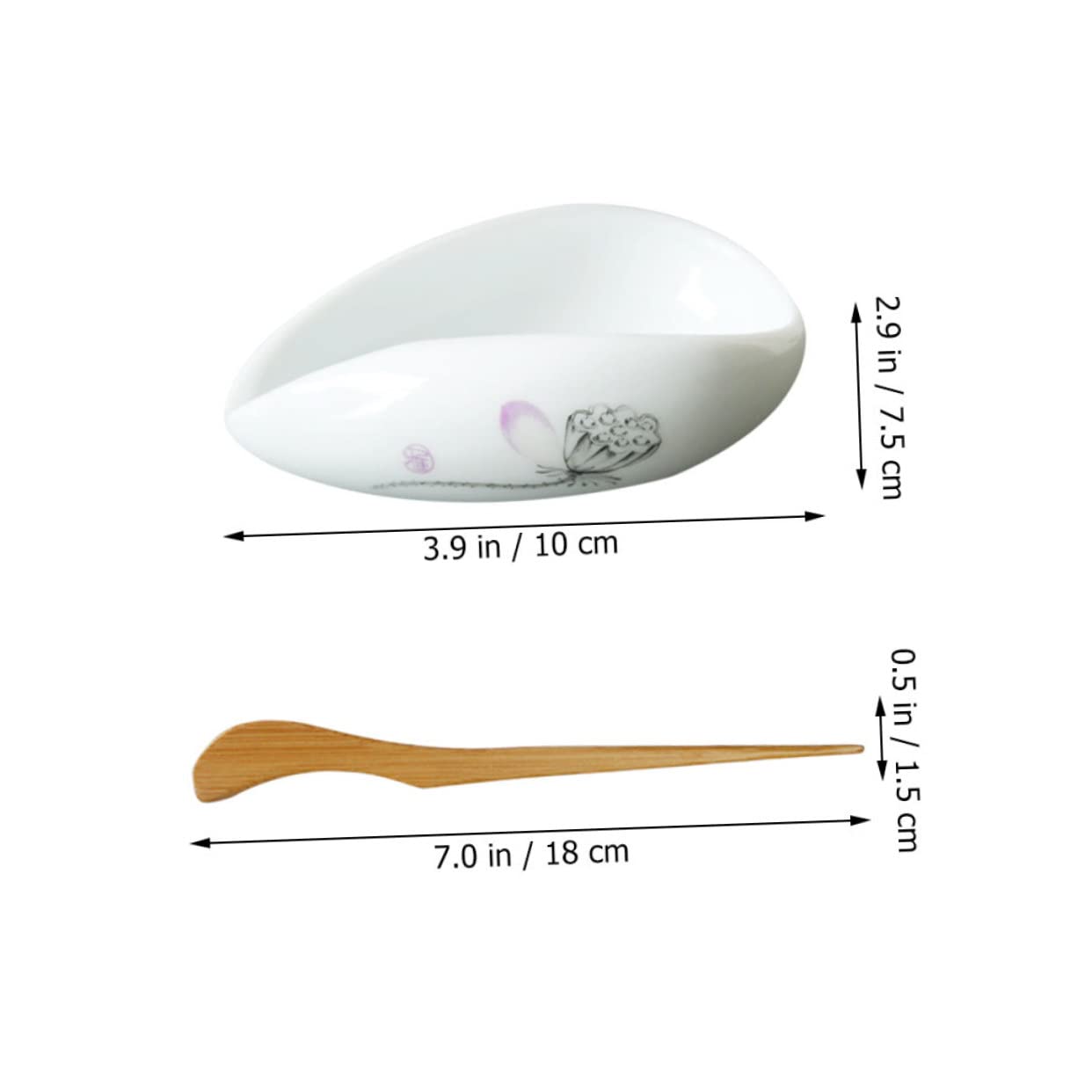 Homoyoyo 1set Ceramic Tea Leaf Storage Dish Scoop Elegant Tea Accessories and Comfortable to Use