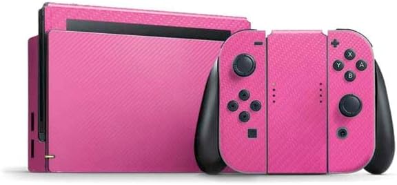 Skinit Decal Gaming Skin Compatible with Nintendo Switch Bundle - Silver Carbon Fiber Specialty Texture Material Design