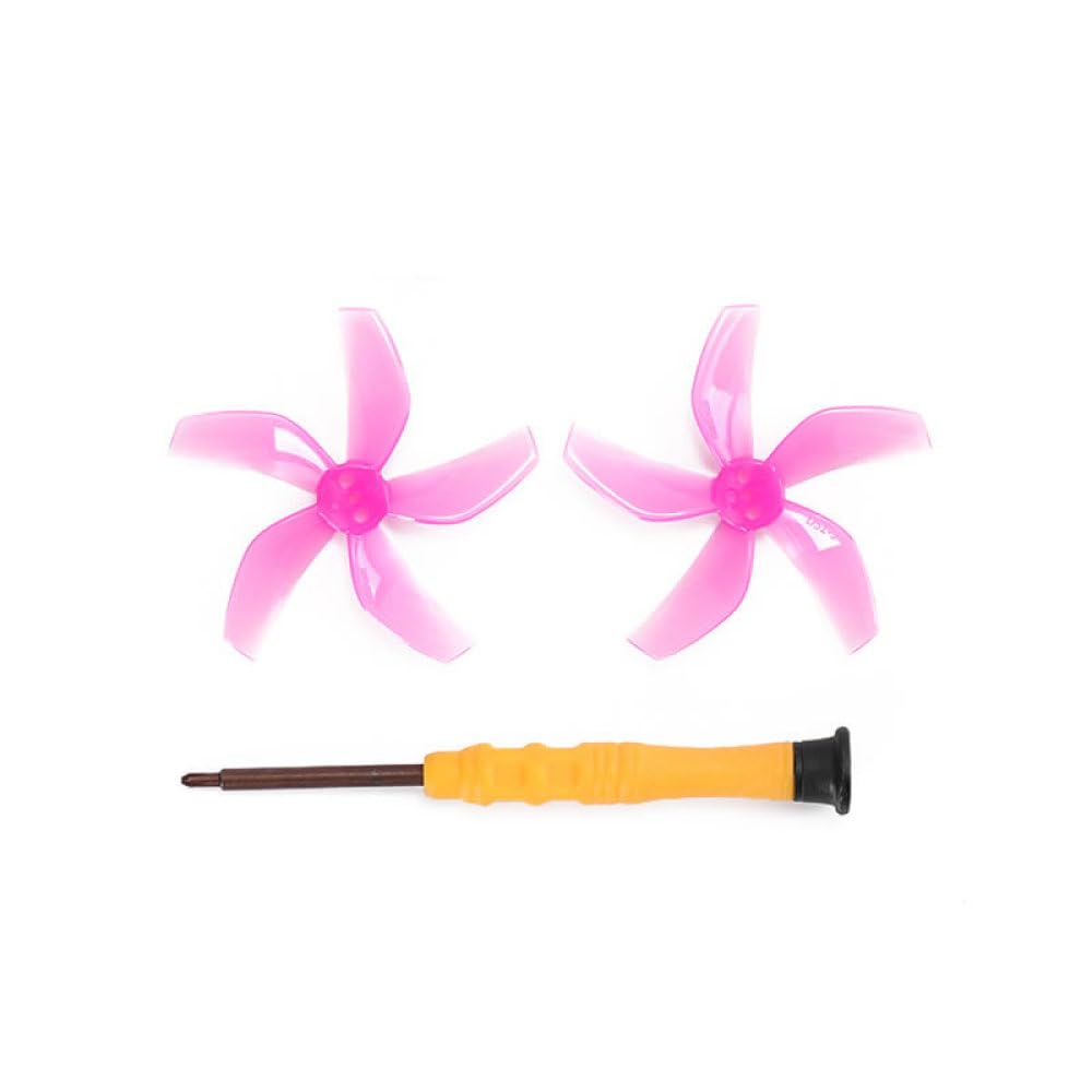 5-Blade Propellers For DJI NEO Drone Prop Blades Colorful Paddles Multi-Color Matching Replacement Spare Propeller Blade with Screwdriver (1 Pair Pink)
