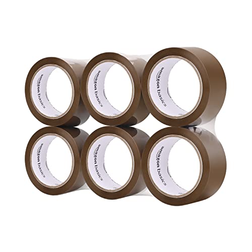 Amazon Basics Packaging Tape, 1.9 in x 72.2 yards, 1.8mil Thickness (6-Roll), Brown