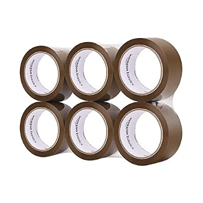 Amazon Basics Packaging Tape, 1.9 in x 72.2 yards, 1.8mil Thickness (6-Roll), Brown
