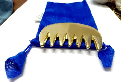Image of WITSOUL Kansa Comb Massage Tool - kansa Comb for Hair Fall /Growth /blood Circulation & Stress Relief Best for Head Massage (v shap theeth combined)