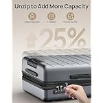 NINETYGO Carry On Luggage 22x14x9 Airline Approved, 20 Inch Luggage with Smooth Spinner Wheels, Expandable, Hard Shell PC Suitcase, Lightweight Travel Luggage, TSA Approved (Grey, Rhine Max) - Image 3