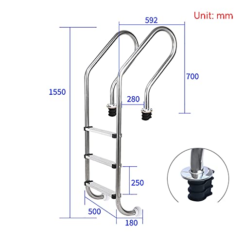 Escalera para piscina con pasamanos en acero inoxidable 304 miniatura 6