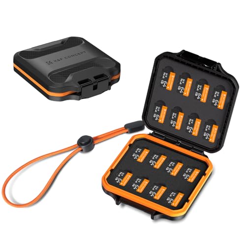 K&F CONCEPT 16 Slots Micro SD Card Case Card Holder Organizer with Water-Resistant Anti-Shock Dust for Micro SD/SDHC/SDXC/TF