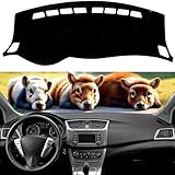 IIKSDII Dashboard Cover Dash Mat Fit for Ni-ssan Sentra 2019-2013 (Without HUD Models),Car Dash Board Mat Anti-Glare Carpet,Non-Slip Pad Sunshield Protector (Black)