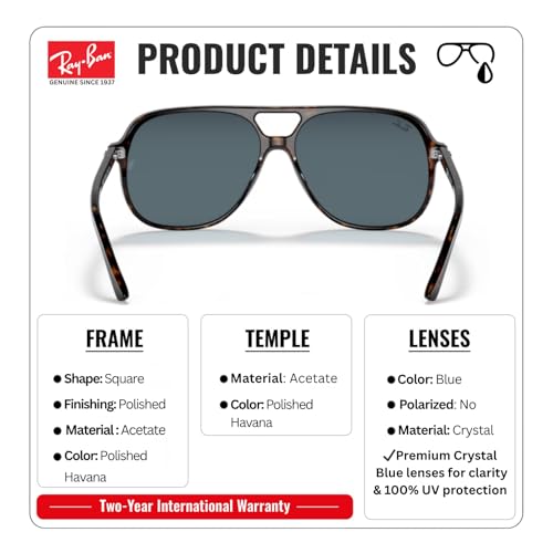 Image of Ray-Ban RB2198 BILL Square Sunglasses with Official Eyewear Kit