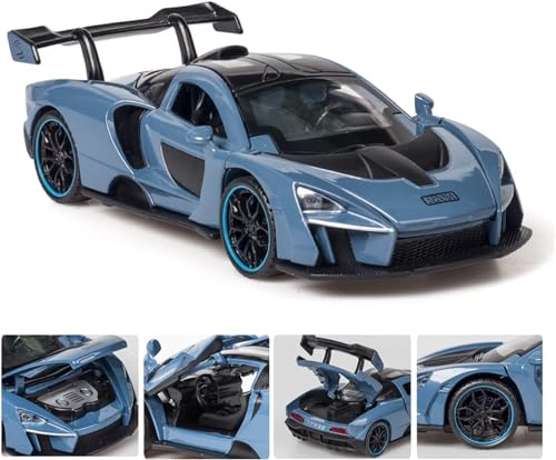 Image of Sky Tech McLaren Senna Sport Toy 1:32 Scale Model Car Exclusive Alloy Metal Car Die-cast Scale Model Pullback Toy with Openable Doors & Light Music Best Gifts Toys Kids【Colors as Per Stock】