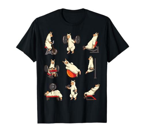 Lama Alpaca Animale Shirt Sollevamento pesi Cardio Maglietta