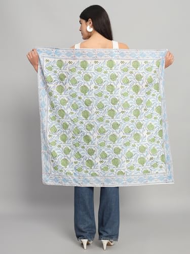 Image of Ravaiyaa - Attitude is everything Sanganer Hand Block Printed Scarves Pure Cotton Scarf Square Hijab Dupatta 40 inch X 40 inch Inch