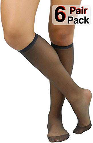 ToBeInStyle Womens Pack of 6 Essential Muted Color Knee High Stockings2