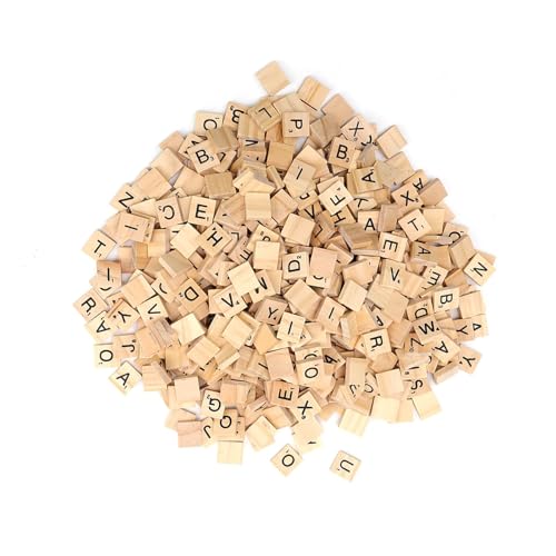 LERANXIN Letras De Madera, 500 Piezas Juego de Letras, Letras Maderaadecuado para DIY, Educación, Juegos