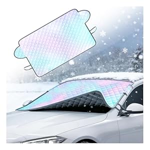 Cubierta de parabrisas mejorada de 63 x 46 pulgadas para hielo y nieve, cubierta de nieve para parabrisas de todas las estaciones para protección contra congelación, heladas, sol, fundas para