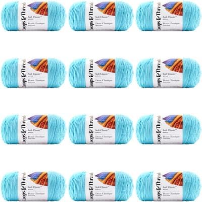 MICHAELS Bulk 12 Pack: Soft ClassicTM Solid Yarn by Loops & Threads