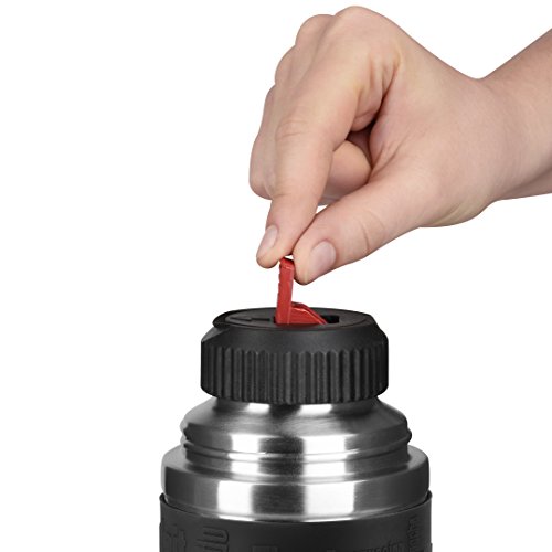 Emsa Senator Sleeve 515714 Termo con Taza Integrada, 1 L, Acero Inoxidable/Silicona, Plateado/Negro - Imagen 8