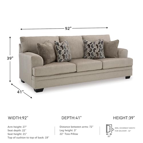 Signature Design by Ashley Stonemeade Casual Sofa with 4 Toss Pillows, Light Brown - Image 4