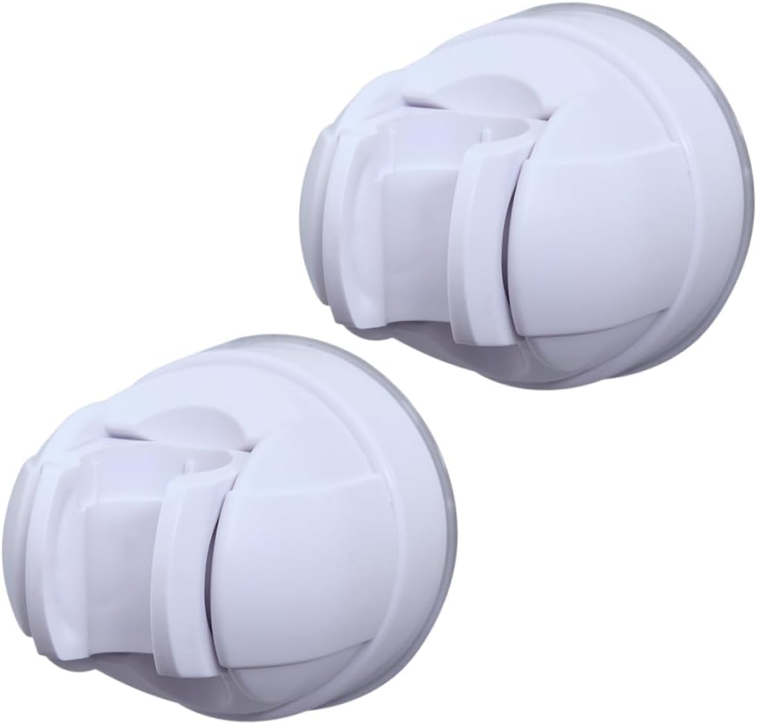 Xlandalyuefa White Adjustable Shower Head Holder 2Pc Sprayer Hose Suction Bracket Mount Abs