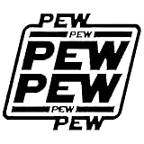 Star Wars PEW PEW PEW Funny Decal Vinyl Sticker|Cars Trucks Vans Walls Laptop| Black |5.5 x 4.75 in|DUC097