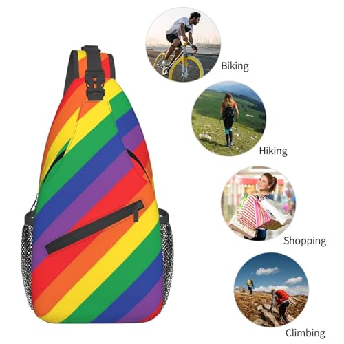 LGBT Gay Pride Rainbow Sling Bag for Women Men, Sling Backpack Chest Daypack Crossbody Backpack for Travel Hiking4