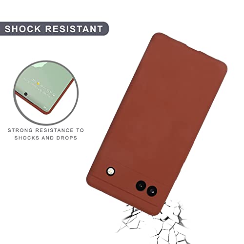 Image of SPRIG Compatible with Google Pixel 6A Premium SilkTone (Liquid Silicone) Premium Back Cover Drop Tested Shock Proof Mobile Case for Men, Women, Boys and Girls with Camera Protection (Dark Brown)
