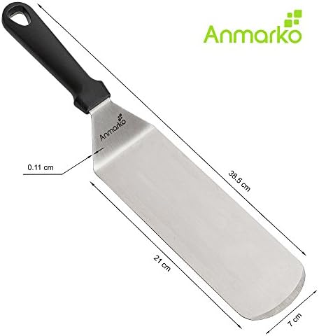 Metal Stainless Steel Spatula Set - Griddle Scraper and Pancake Flipper or Hamburger Turner - Stainless Steel Utensil Great for BBQ Grill Flat Top - Commercial Grade