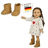Heless 544 - Stiefel für Puppen, in Braun und in Wildleder-Optik, für Puppen und Kuscheltiere der Größe 38-45 cm