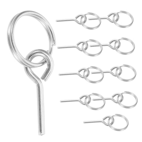 SHINEOFI 10pièces Lot de Anneaux De Connexion Métalliques pour Tente Extérieure Goupilles De Fixation pour Corde De Camping Outils De Tente