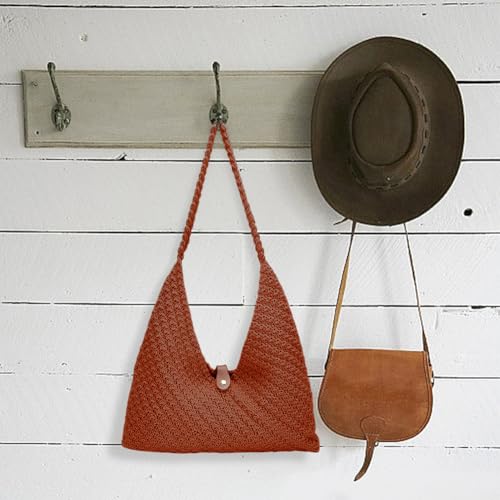 Image of ACRNIGHEET Crochet Beach Bag Crochet Kit for Beginners Caramel Tote Bag Knitting Kit with Yarn and Hook DIY Craft Kits Gift for Adults with Video Guide Tutorial Crochet Starter Kit