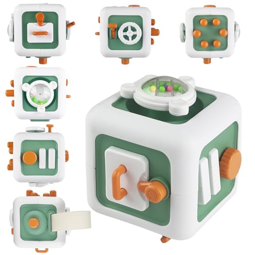 Fsaklaskdy Giochi Montessori 1 Anno, 6 in 1 Cubo Occupato Giochi Bambino, Regali Bambini Cubo Montessori, Giocattoli da...
