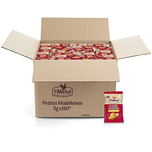 ST MICHEL - La Petite Madeleine - Moelleuse & Fondante - Lot de 160 Mini-Madeleines en Sachets Fraicheur - 800g Cover