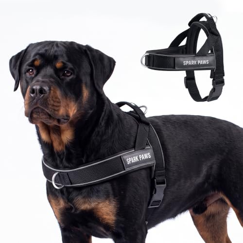 Image of Spark Paws No Pull Front Clip Dog Harness - Easy On, Padded and Lightweight | Two Clips, On in Seconds, Chest Bearing, Australian Style, No Throat Pressure, for Small Medium and Large Breeds