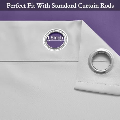 Image of SimpleHome Ombre Gradient Purple White to Gray Curtains for Bedroom,52Wx84L | Room Darkening Curtains,Light Blocking Thermal Insulated Grommet Window Curtains for Living Room,2 Panels,84 Inches Length