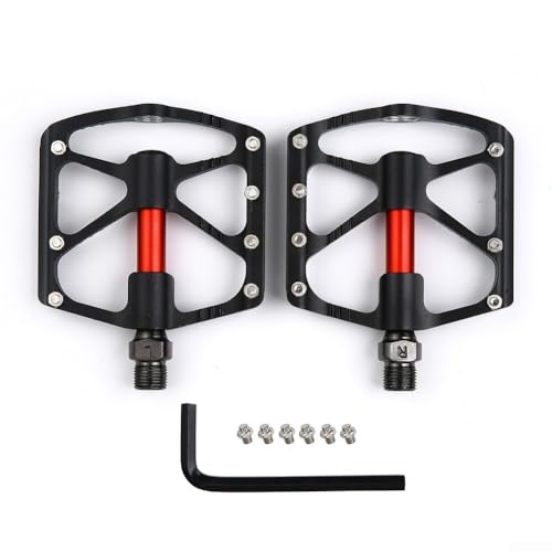 Pedal de bicicleta de carretera premium, reposapiés reemplazables, durabilidad extendida, agarre mejorado (negro)
