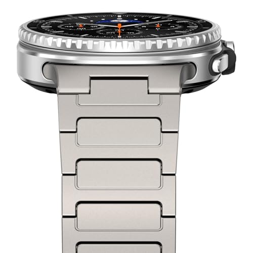 Image of NewWays Grade 2 Titanium Link Bracelet for Samsung Galaxy Watch8/ 8 Classic Band for Men, Titanium