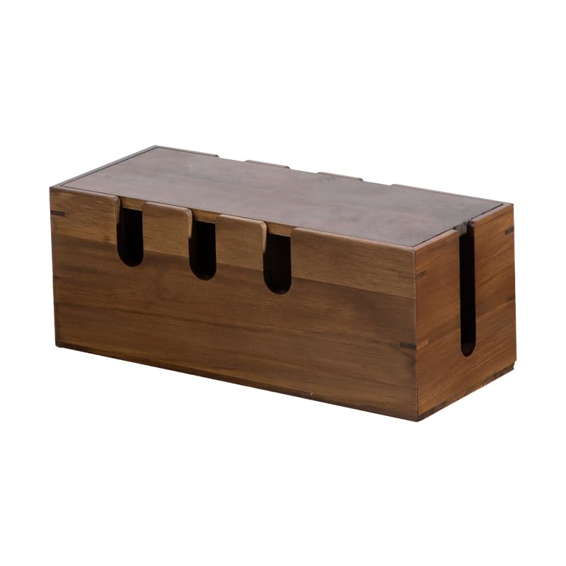 Large Cable Management Box, Wooden Cord Hider Desk Organizer, Power Strip and Cord Hider Box, Surge Protector Floor Cable Organizer, for Desktop Home
