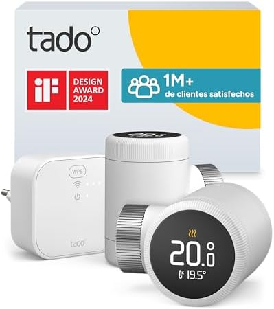 tado° Termostato de radiador inteligente tado° X, Starter Kit con Bridge X, aplicación y altavoz inteligente (Alexa, Siri, Google Assistant), instalación sencilla