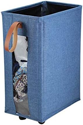 MABEK Hampers for Laundry Foldable Laundry Hamper Printed Organizer Folding Laundry Rolling Cart Home Fabric Basket Classifier Slim Laundry Basket