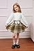 Arshiner Toddler Little Girl 2Pcs Outfits Long Sleeve Sweater Tops and Plaid Flared Skirt Set Kids Fashion Clothes 3T 4T